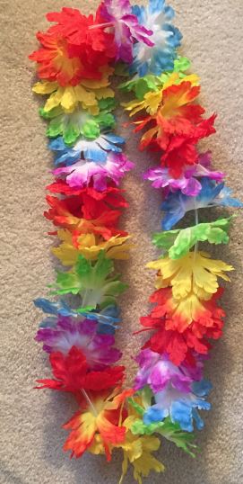 2 TONE TROPICAL LEI RAINBOW