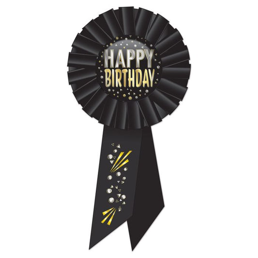BLACK HAPPY BIRTHDAY RIBBON