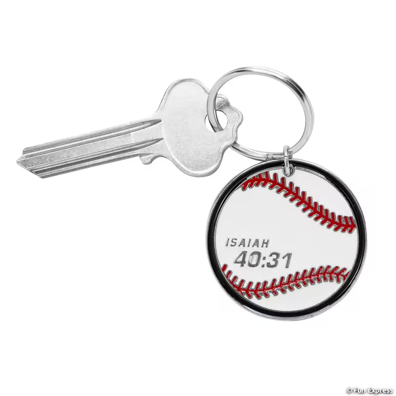 BASEBALL KEYCHAIN W/ BIBLE VERSE