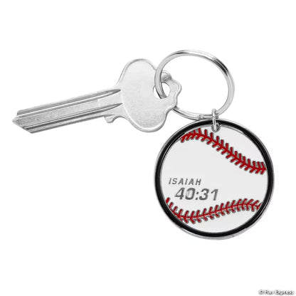 BASEBALL KEYCHAIN W/ BIBLE VERSE