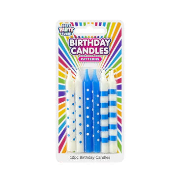 BDAY CANDLES - BLUE & WHITE
