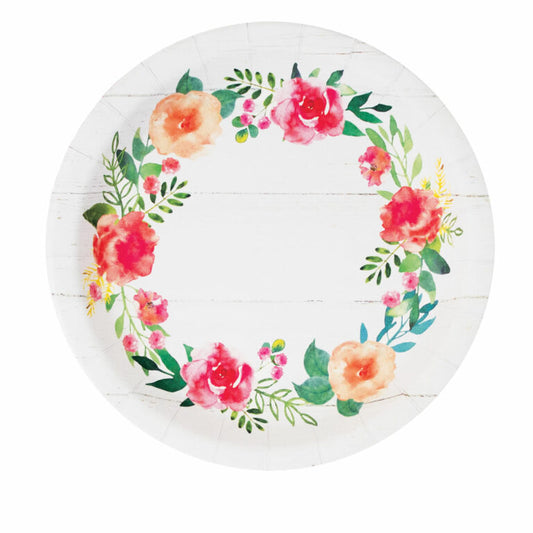 FLORAL WREATH & SHIPLAP 10" PLA