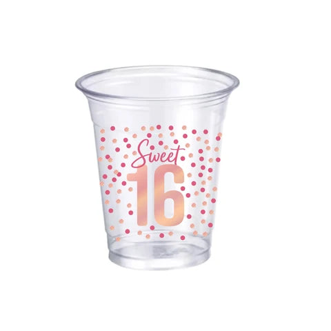 BLUSH SWEET 16 PLASTIC CUPS 20CT