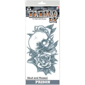 SKULL & ROSES PRISON TATTOO
