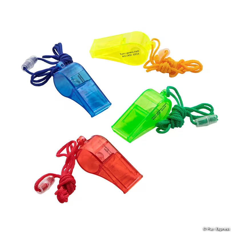 TRANSPARENT WHISTLES 12CT