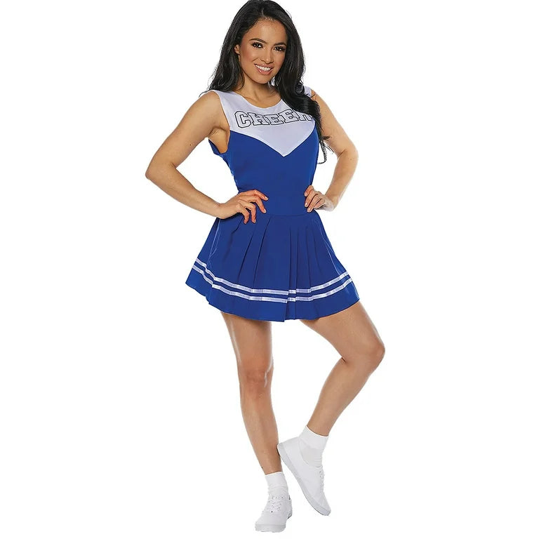 CHEERLEADER BLUE WOMENS MED COSTUME