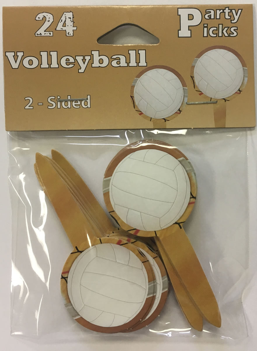 VOLLEYBALL PARTY PICKS 24CT
