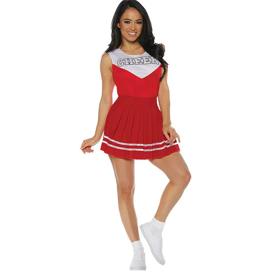 CHEERLEADER RED WOMENS MED COSTUME