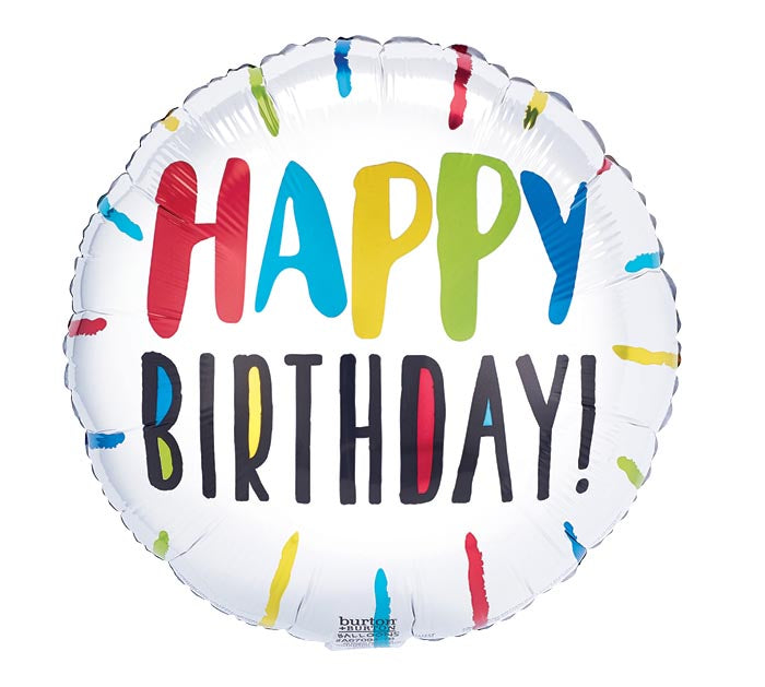 HBD COLOR STRIPES 18" MYLAR