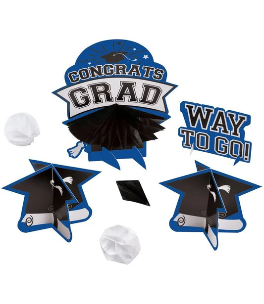 BLUE GRAD TABLE DECOR