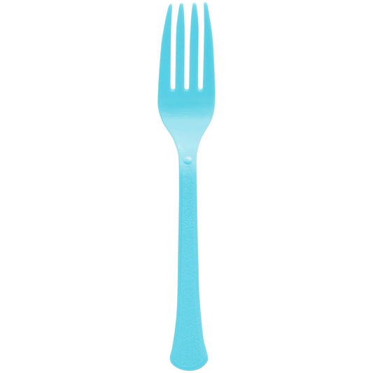 PLASTIC FORKS CARIBBEAN BLUE