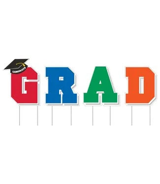 CONGRATS GRAD YARD SIGN MULTICOLOR