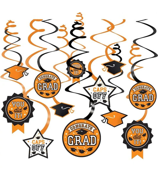 ORANGE GRAD SWIRL DECOR