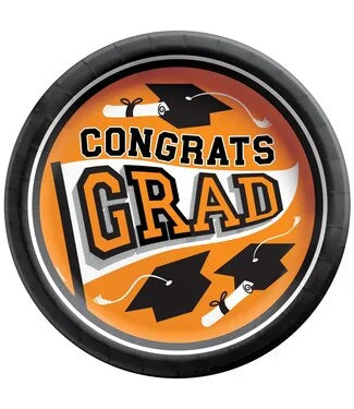 TRUE TO SCHOOL ORANGE 8.5" PLATES