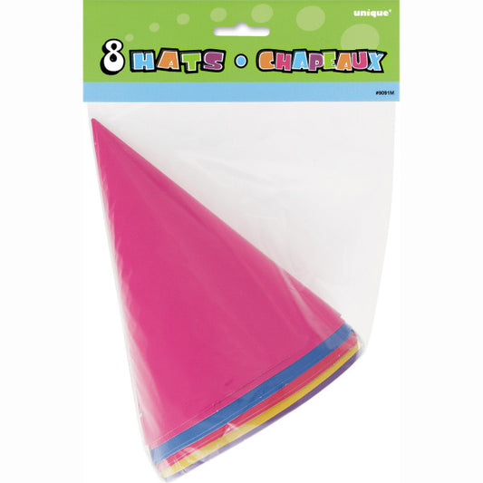 ASST PARTY HATS 8 CT
