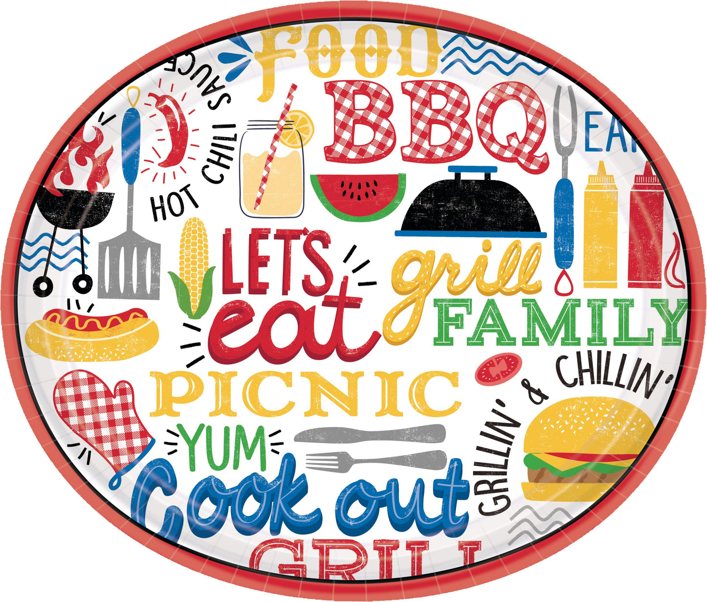 BBQ PICNIC OVAL PLATES
