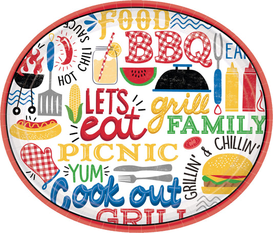 BBQ PICNIC OVAL PLATES