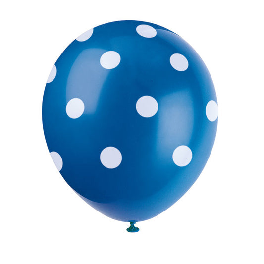 12 IN LATEX ROYAL BLUE DOT BALL