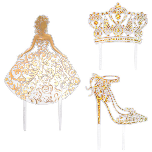 GOLD XL QUINCEANERA CAKE KIT