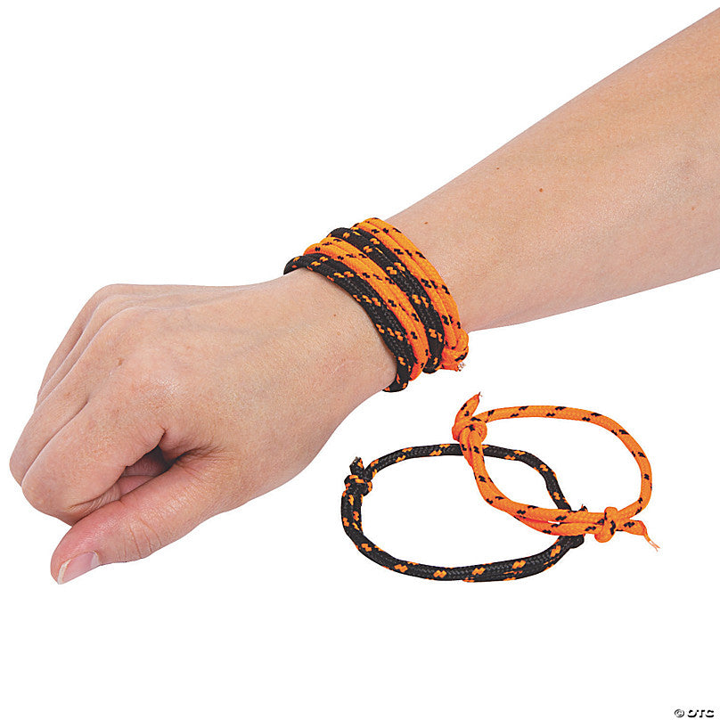 HW ROPE BRACELETS BLK/ORG 12CT