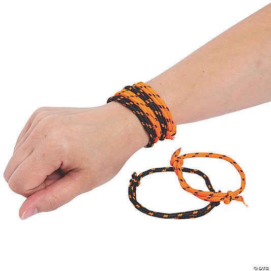 HW ROPE BRACELETS BLK/ORG 12CT