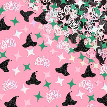 BIRTHDAY WITCH CONFETTI PNK/GRN