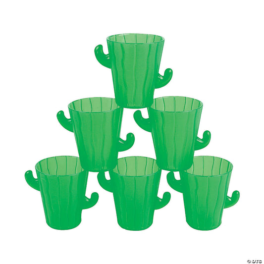 PLASTIC CACTUS SHOT GLASSES 12CT
