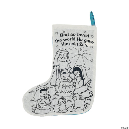 COLOR YOUR OWN - NATIVITY STOCKING 12PK