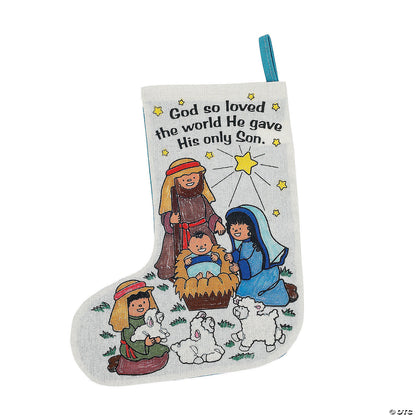 COLOR YOUR OWN - NATIVITY STOCKING 12PK