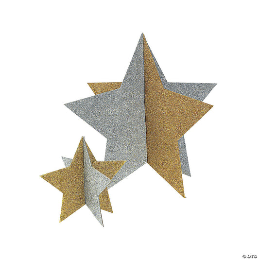 GOLD & SILVER STAR CENTERPIECES