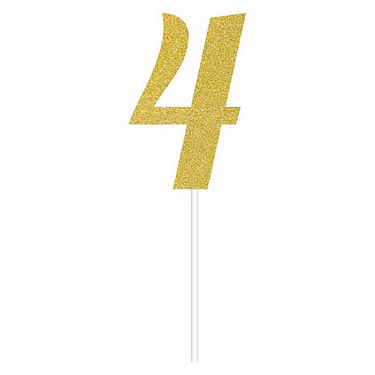 CAKE TOPPER GOLD 4 FOUR