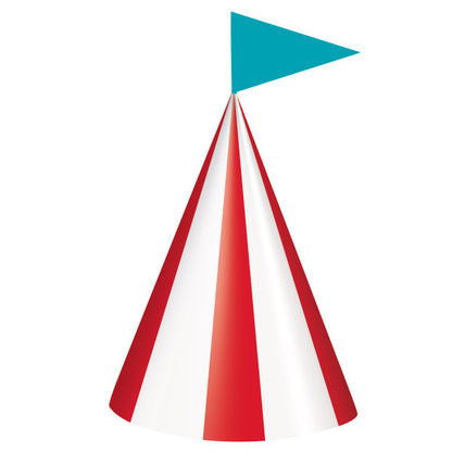 CIRUCS CARNIVAL PARTY HAT 8CT