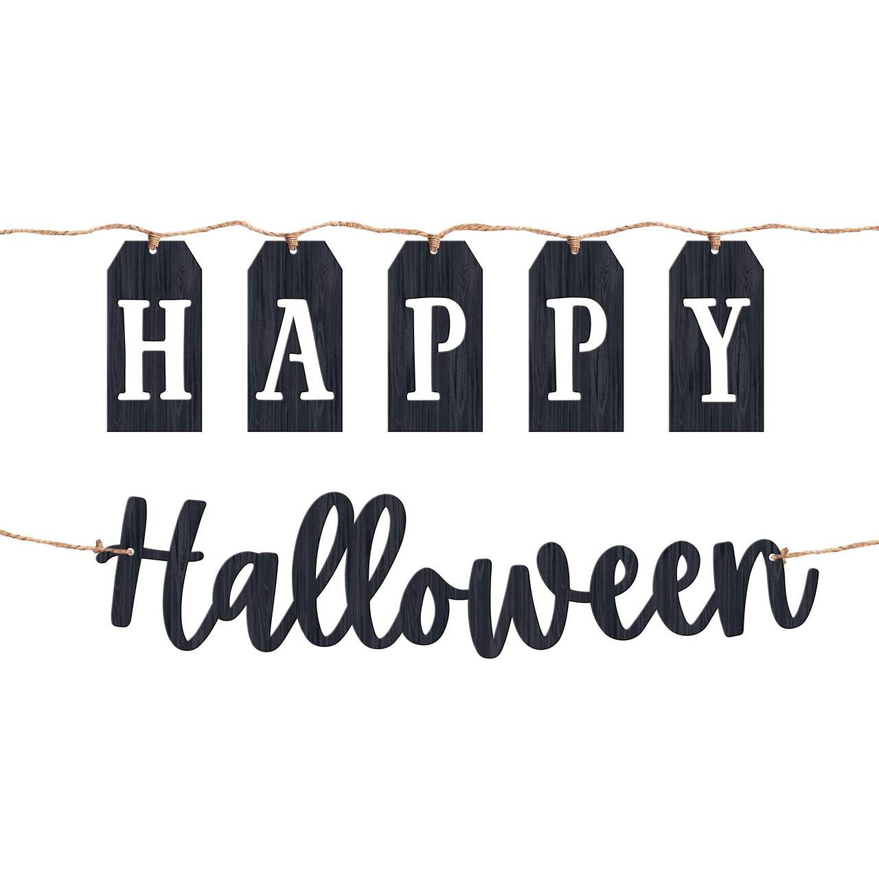 HAPPY HALLOWEEN WOODEN BANNER