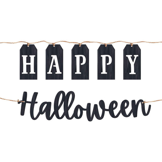 HAPPY HALLOWEEN WOODEN BANNER