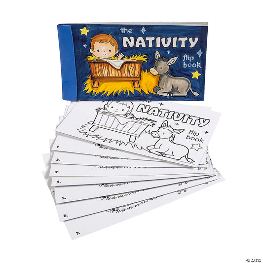 COLOR YOUR OWN -NATIVITY FLIP BOOK 12CT