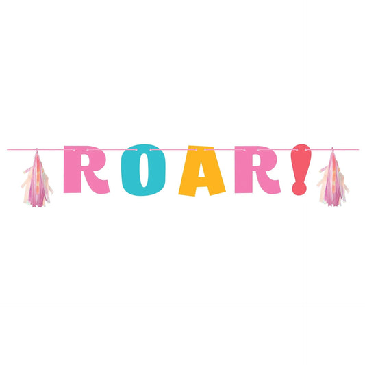 GIRL DINO PARTY BANNER