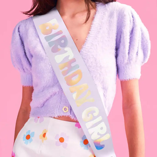 BDAY GIRL LAVENDER SASH