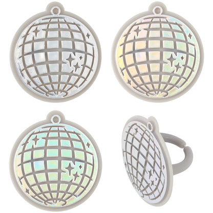 DISCO BALL CUPCAKE RINGS 12CT