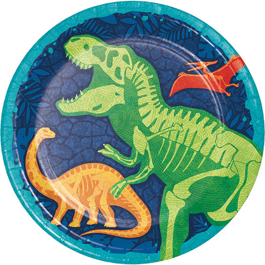 DINO DIG 9" PPR PLATE 8CT