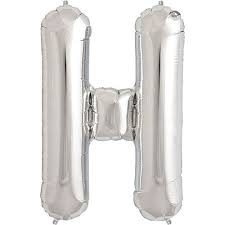 34" SILVER LETTER BALLOON W/HELIUM