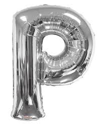 34" SILVER LETTER BALLOON W/HELIUM