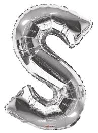 34" SILVER LETTER BALLOON W/HELIUM