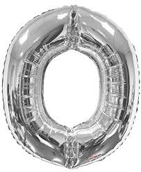 34" SILVER LETTER BALLOON W/HELIUM
