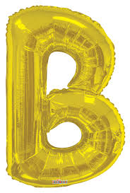 34" GOLD LETTER BALLOON W/HELIUM