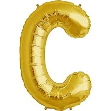 34" GOLD LETTER BALLOON W/HELIUM