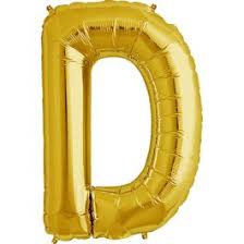 34" GOLD LETTER BALLOON W/HELIUM