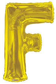 34" GOLD LETTER BALLOON W/HELIUM