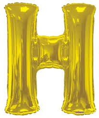 34" GOLD LETTER BALLOON W/HELIUM