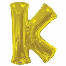 34" GOLD LETTER BALLOON W/HELIUM
