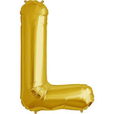 34" GOLD LETTER BALLOON W/HELIUM